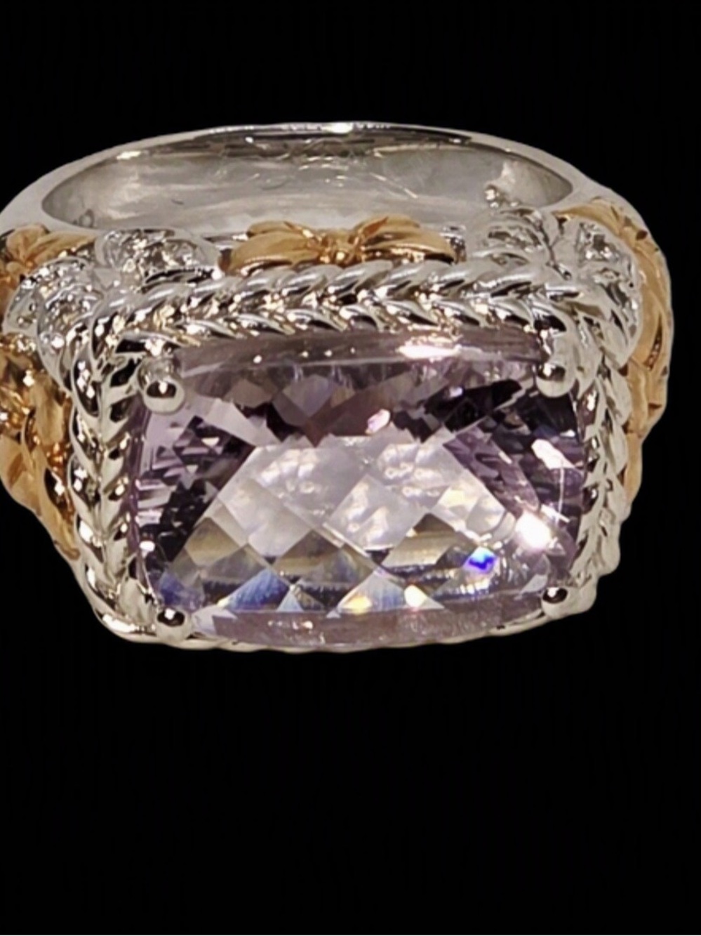 Victoria Wieck Rose Amethyst Ring - 925 Sterling Silver w/ 24K Rose Gold Accents